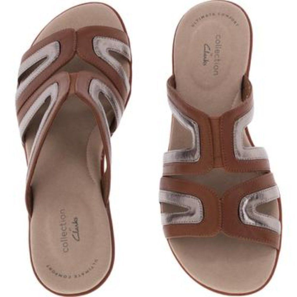 Clarks ADA LILAH Leather Metallic Sandal